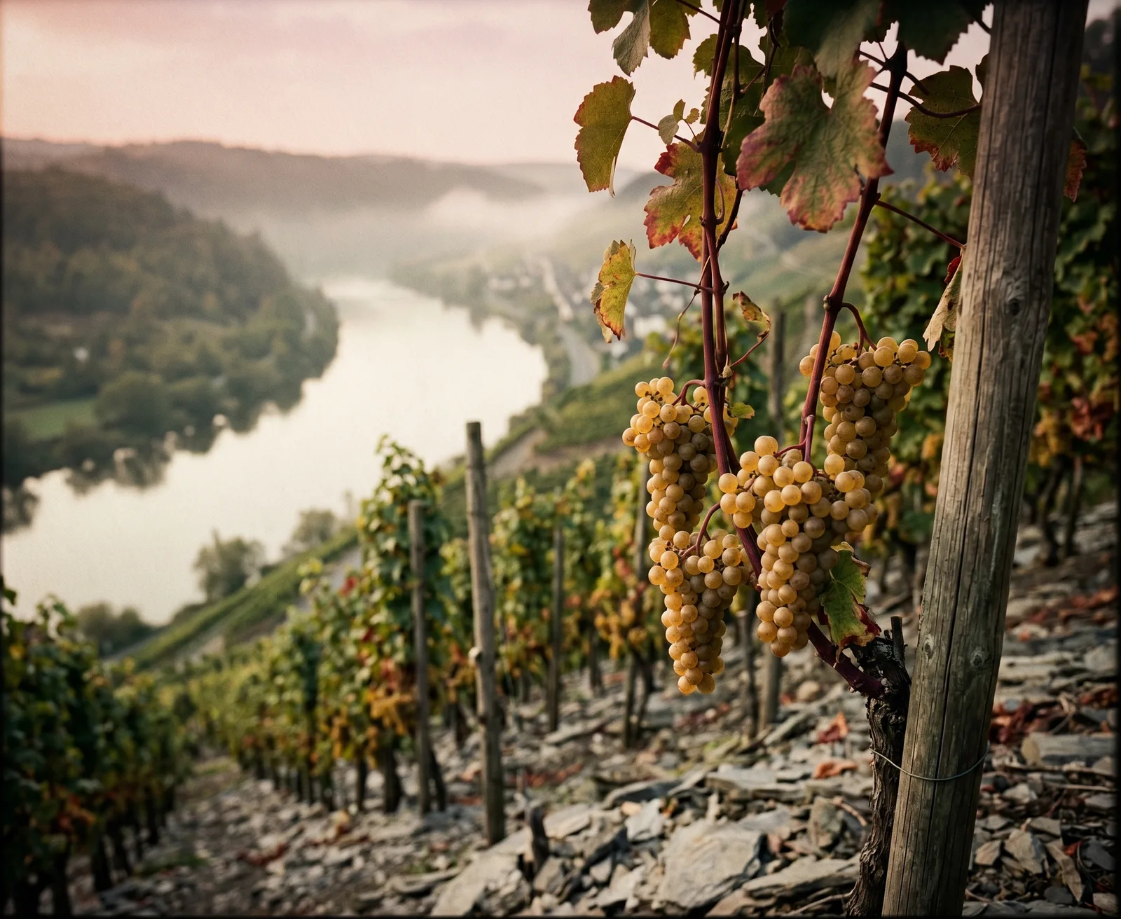 Riesling on a steep Mosel slate slope